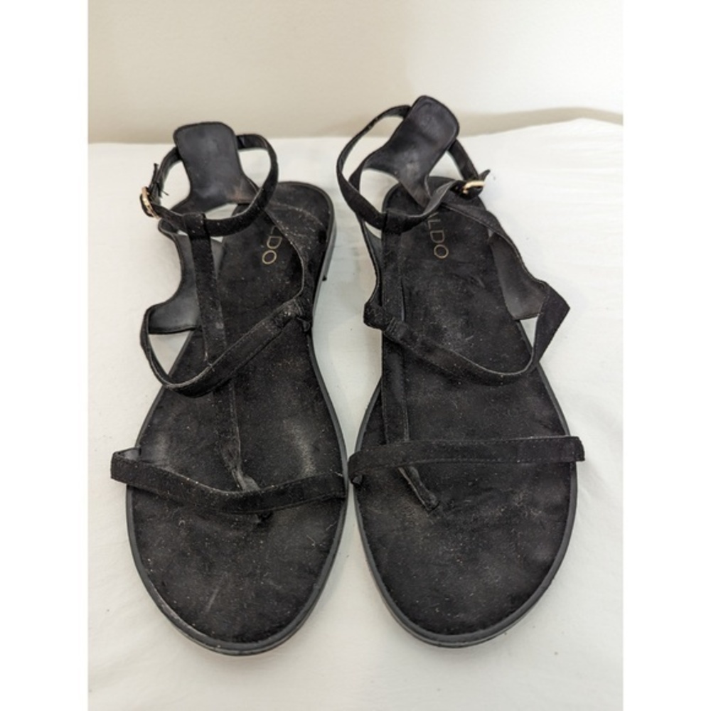 ALDO T Bar Black Suede Sandal